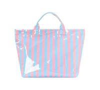 HVRFJXI Large Capacity Stripes Handbag for Women and Girls Practical PVC Vacation Beach Bag with Reinforced Top Handles Gift Bag