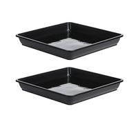 HVRFJXI Lot de 2 plateaux d'égouttement pour pot de fleurs - Fournitures de cadeau pour la maison, la chambre à coucher, le balcon - Plateaux d'égouttement pour pot de fleurs carré