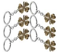 HVRFJXI Lot de 6 porte-clés vintage en bronze avec quatre trèfles - Cadeau d'anniversaire ou de remise de diplôme, Cyan antique, taille unique