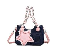 HVRFJXI Luxueux sac à bandoulière en jean à la mode sacs de soirée décontractés avec sangle de chaîne pour le shopping et les rendez-vous galants Sac de bureau pour les professionnels, a, One Size