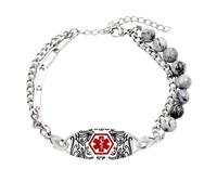 HVRFJXI médical en Acier Inoxydable, conceptions à Double Couche, chaîne de Poignet réglable pour Le Confort et la sécurité Quotidien, de