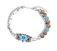 HVRFJXI médical en Acier Inoxydable, conceptions à Double Couche, chaîne de Poignet réglable pour Le Confort et la sécurité Quotidien, de