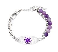 HVRFJXI médical en Acier Inoxydable, conceptions à Double Couche, chaîne de Poignet réglable pour Le Confort et la sécurité Quotidien, de