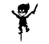HVRFJXI Ornements de fête d'Halloween, piquets de décoration de jardin, atmosphères de terreur, insert de sol extérieur, convient pour cour, fantôme, zombie, panneau chaudron effrayant avec piquets