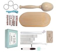 HVRFJXI Outil de réparation de couture multifonctionnel avec outil de reprisage en bois elliptique et aiguille à gros chas pour pulls, écharpes, réparation de grandes surfaces