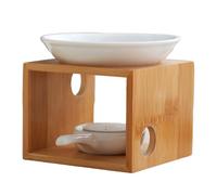 HVRFJXI Photophore en bois avec bol amovible en céramique pour aromathérapies