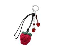 HVRFJXI Porte-clés En Corde Tressée Crochet Pendentif De À Fraises Accessoires Mode Pour Main Décorations Main