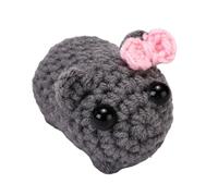 HVRFJXI Porte-clés Hamster Triste en Crochet Jouet en Peluche Fait À Main Décor Multicolore Jouet en Peluche pour Adultes