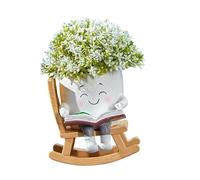 HVRFJXI Pot de fleurs à bascule avec trou de drainage pour intérieur ou extérieur Motif visages souriants