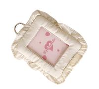 HVRFJXI Protège-cartes en tissu PVC avec bordure à volants de 7,6 cm pour cartes, cartes photo, cartes photo, étui pour sac, breloque, carte en dentelle, blanc