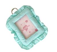 HVRFJXI Protège-cartes en tissu PVC avec bordure à volants de 7,6 cm pour cartes, cartes photo, cartes photo, étui pour sac, breloque, carte en dentelle, Vert