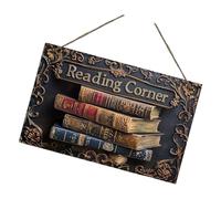 HVRFJXI Retros Styles Reading Corner Wood Sign for Wall Decoration in Libraries Cafes Easy to Mount and Enhances Cultural Wood Wall Hanging Sign