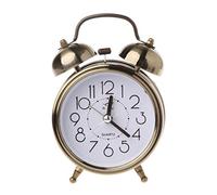 HVRFJXI Réveil mécanique de bureau rétro avec lumière de nuit silencieuse en métal horloges de jardin extérieur étanche avec thermomètre
