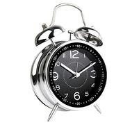 HVRFJXI Réveil rond 10,2 cm rétro double minuterie mécanique pour chambre à coucher