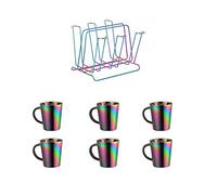 HVRFJXI Tasse à café portable en acier inoxydable avec support de rangement pour aliments, desserts, ustensiles de cuisine en acier inoxydable