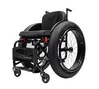 HVSYVVSRL Fauteuil Roulant De Sport 5802, Tout-Terrain Dur, Grande Roue, Pneu Neige, Plage, Amortisseur, Modèle Avant Couvercle Silencieux à Fermeture Douce