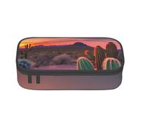 HVTTIOR Cactus Desert Sunset Print Essential Trousse à crayons grande capacité 8,3 x 2 x 9,4 cm Sac fonctionnel pour femme