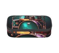 HVTTIOR Cool Drum Set Essential Trousse à crayons de grande capacité 21 x 5 x 9,4 cm Sac fonctionnel pour femme