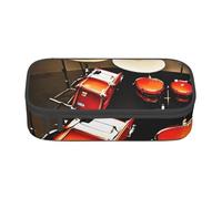 HVTTIOR Drum Set-Standard Print Essential Trousse à crayons grande capacité 21,6 x 5,1 x 9,4 cm Sac fonctionnel pour femme
