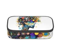 HVTTIOR Intelligence Artificielle Cerveau Imprimé Essentiel Grande Capacité Trousse à Crayons 8,3 x 2 x 3,7 Pouces Sac Fonctionnel pour Femme