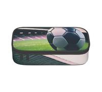 HVTTIOR Trousse à crayons de grande capacité avec imprimé ballon de football - 21,6 x 5,1 x 9,4 cm - Sac fonctionnel pour femme