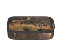 HVTTIOR Trousse à crayons de grande capacité Motif chasse au cerf 21 x 5 x 9,4 cm Sac fonctionnel pour femme
