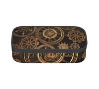 HVTTIOR Trousse à crayons Gears Clock Bronze Century Print Essential Grande capacité 21,6 x 5,1 x 9,4 cm Sac fonctionnel pour femme