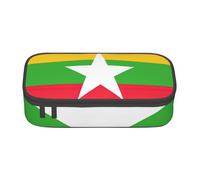 HVTTIOR Trousse à crayons grande capacité Motif drapeau de la Birmanie 21 x 5 x 9,4 cm Sac fonctionnel pour femme