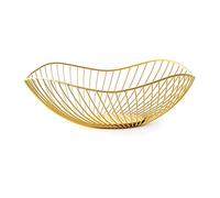 HvxMot Bol de Fruits, 1 Pièce Corbeille de Fruits, Panier de Fruit, Corbeille à Fruits en Métal, Soudé à la Main, Antidérapant, Forte Capacité Portante, pour Fruits, Légumes, Divers, Décoration (Or)