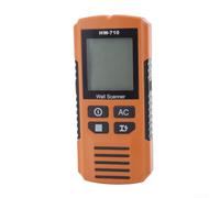 HW-710 Détecteur de métaux multifonction 5 en 1 avec écran LCD pour bois, métal, câble CA jusqu'à 80 mm de profondeur, cloison sèche, contreplaqué, perçage pour chantier, jaune
