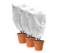 HW CASA 3 pièces en tissu non tissé pour plantes, 100 × 160 cm, bâche anti-gel pour plantes d'extérieur, protection contre le gel, le vent et les insectes, couvre-plantes d'hiver respirantes, blanc