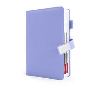 HW CASA Agenda journalier 2026 Carnet, format A5, 200 pages, couverture épissée bicolore, avec insert pour stylo et boucle, design à une seule page et étiquettes mensuelles colorées, violet