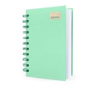 HW CASA Agenda journalier 2026 Carnet, format A6, 200 pages, couverture épissée bicolore, avec insert pour stylo et boucle, conception à une seule page et étiquettes mensuelles colorées, vert