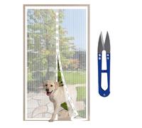 HW CASA Moustiquaire magnétique 140 x 240 cm avec 34 aimants puissants et 2 blocs de poids, porte se ferme par seule, rideau pour empêcher l'entrée des mouches et des moustiques, facile à installer