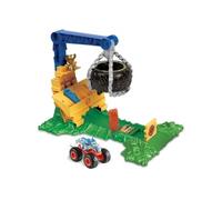 Hot Wheels Coffret Monster Trucks Arena Smashers Défi Chargement Rhinomite, 2 Voitures Broyées Incluses, Échelle 1/64, Jouet Enfant, A Partir De 5 Ans, HTP18