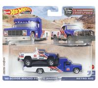 1:64 Hot Wheels Premium Équipe Transport 1980 Dodge Macho Énergie Wagon + Rétro