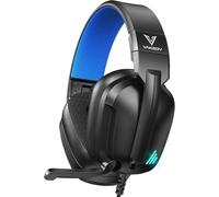 HW11 Casque Gaming pour PS5,PS4,PC,Xbox,asque Gamer à réduction de Bruit avec Micro,Son Stéréo Bass 3.5mm Casque Audio Gamer,avec Lampe respiratoire,Écouteurs filaires Pliables