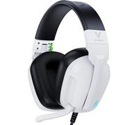 HW11 Casque Gaming pour PS5 PS4 PC Xbox Series,asque Gamer à réduction de Bruit avec Micro,Son Stéréo Bass 3.5mm Casque Audio Gamer,avec Lampe respiratoire,Écouteurs filaires Pliables - Blanc