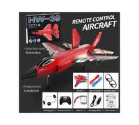 (HW39 rouge 1 batterie) Avion télécommandé F22 Raptor Helicopter Avion télécommandé 2.4G