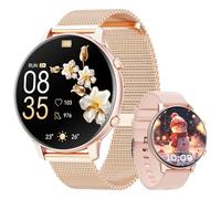 Hwagol Montre Connectée Homme Femme 1.39" Smartwatch avec Podometre, Moniteur Sommeil, avec 140+ Sportifs, Smartwatch Montre Intelligente Bracelet pour Android iOS(Or Rose)