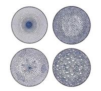 HwaGui Lot de 4 Assiettes en Céramique et Porcelaine - pour Dessert, Salade et Petit-déjeuner, Ø 20,5 cm