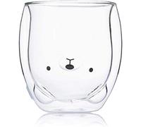 HwaGui Tasse à café en verre à double paroi - Personnalisable - 250 ml - Ours
