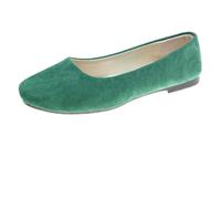 Hwalleum Ballerines plates décontractées à bout carré pour femme - Élégantes - Pour le bureau et la conduite - Couleur unie, Vert, 39 EU