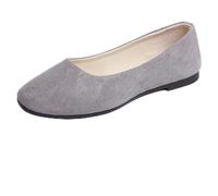 Hwalleum Ballerines plates décontractées à bout carré pour femme - Élégantes - Pour le bureau et la conduite - Couleur unie, gris, 38 EU