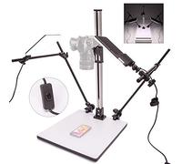 HWAMART ™ (Copy Light) Support de copie Pro avec deux lumières E27 A + Plaque de déverrouillage rapide pour DSLR Macro Shoot Photo Video