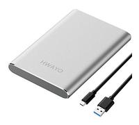 HWAYO 160 Go Disque dur externe portable USB 3.1 Gen 1 Type C Ultra Slim 2.5'' Disque dur Compatible pour PC, ordinateur de bureau, ordinateur portable, Mac, Xbox One (Argent)