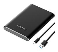 HWAYO Disque dur externe portable 1 To USB 3.1 Gen 1 Type C Ultra Slim 2.5'' Disque dur Compatible PC PC PC de bureau, ordinateur portable Mac, Xbox One (Noir)