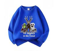 HWBACLSFA Sweat-Shirt pour garçons, Sweat-Shirt pour Enfants en Coton à col Rond imprimé, Le dernier Sweat-Shirt Tendance pour Les élèves de l'école Primaire,Bleu,120cm