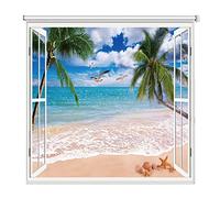 HWBB Store Enrouleur Occultant Stores Enrouleurs de Style Hawaïen pour Fenêtres, Store Occultant avec Vue sur la Mer pour Salon, Terrasse, Véranda, Extérieur (Size : 140cmx140cm/55inx55in)