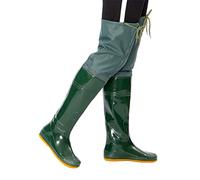 HWBZSZY Bottes De Pêche Hommes Femmes Bottes De Pluie À Semelle Souple Bateaux De Pêche Étang Jardin Travail sur Le Genou Pantalon De Wading Imperméable Chasse Wading Chaussures Pantalon,Vert,36EU